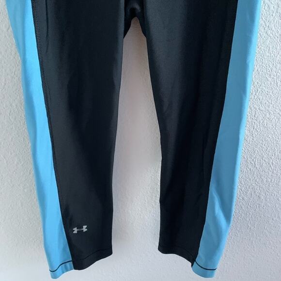 Under Armour Heat Gear Compression Active Pants Tights Leggings Black Blue M - Picture 4 of 7